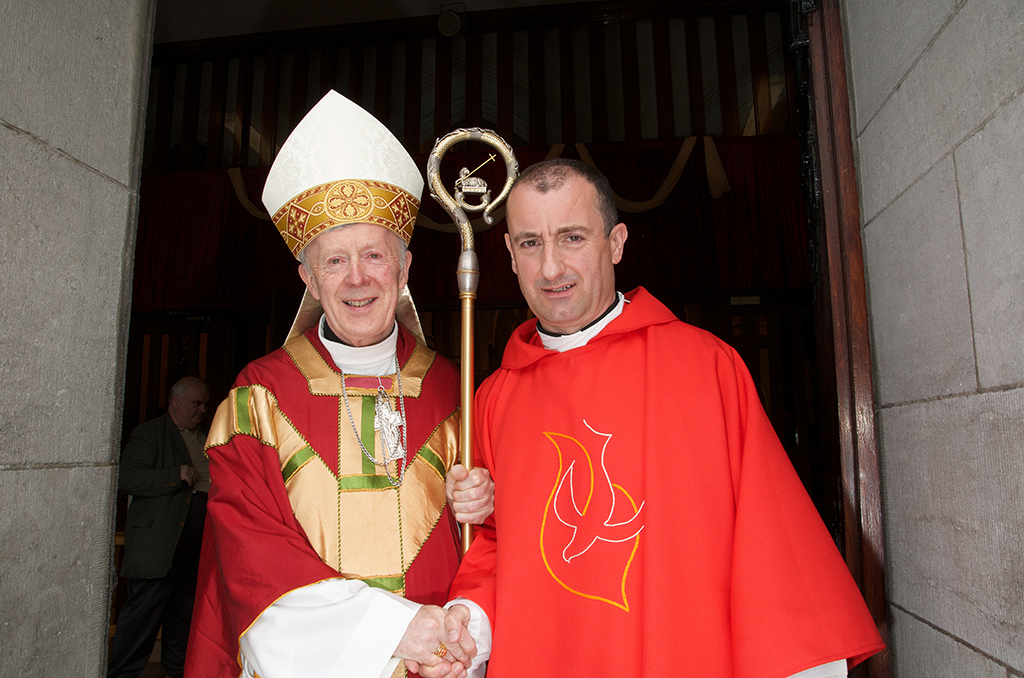 Archbishop Michael with Fr. Seán Flynn on the day of his ordination on Pentecost Sunday, June, 2014.