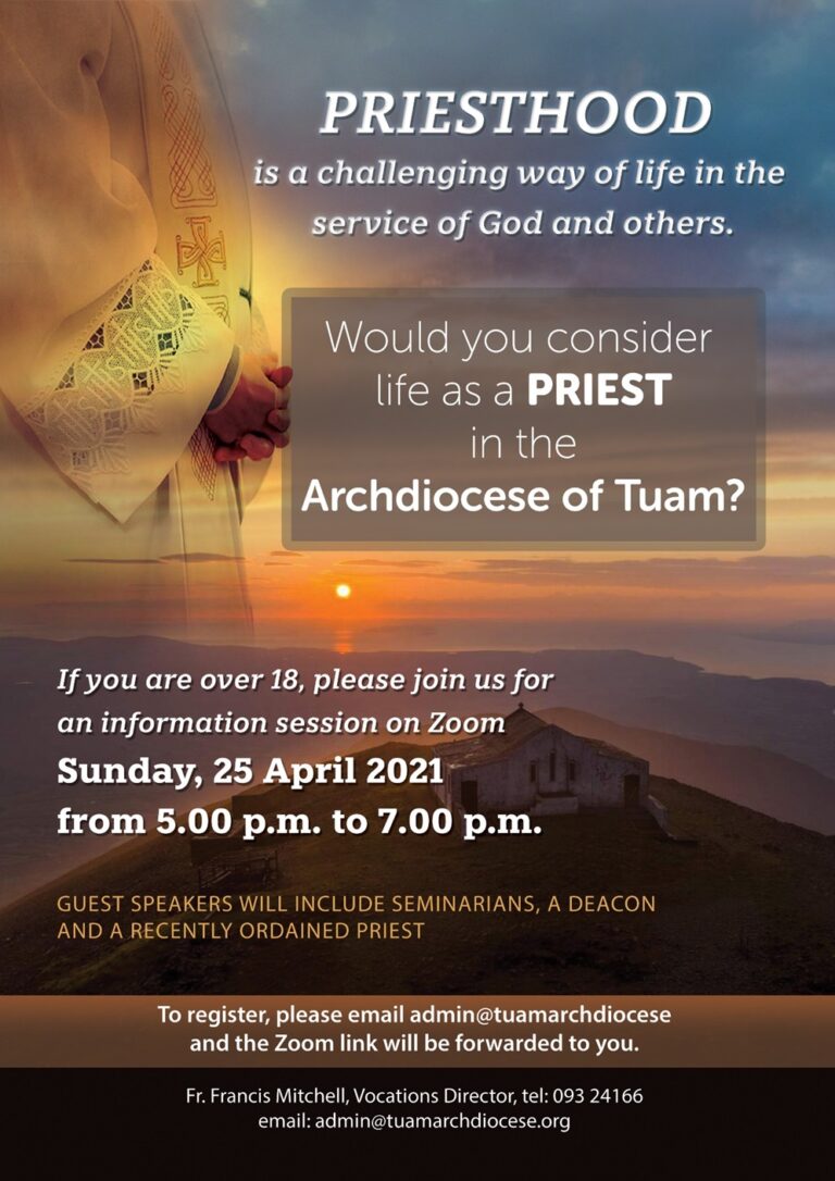 Would you consider life as a Priest in the Tuam Archdiocese?